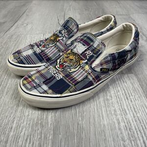 Polo Ralph Lauren Sneakers Keaton Slip On Tiger Plaid Shoes Size 12 Preppy A